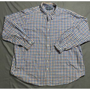 Polo Ralph Lauren Double Layer Flannel Shirt Mens Size 3XB BIG Cotton Blue Plaid